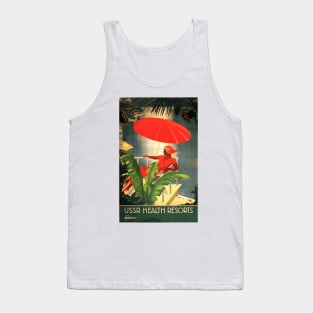 USSR Health Resorts - Vintage Soviet Art Deco Travel Poster Tank Top